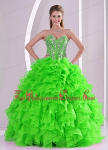 Lovely Ball Gown Sweetheart Popular Quinceanera Gowns with Beading and Ruffles