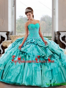 Luxurious Sweetheart 2015 Quinceanera Gown with Appliques and Pick Ups
