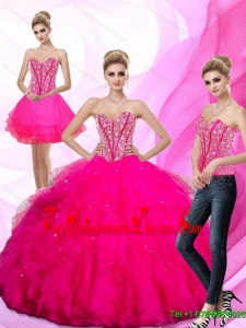 2015 Elegant Beading and Ruffles Sweetheart Quinceanera Dresses