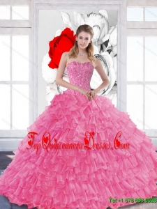 2015 New Style Quinceanera Dresses with Beading and Ruffled Layers