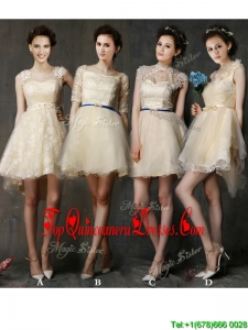 New Arrivals A Line Short Quinceanera Dama Dress in Champagne