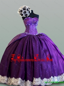 Real Sample Ball Gown Sweetheart Quinceanera Dresses with Lace for 2015