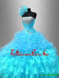 Popular Strapless Sequined Sweet 16 Gowns with Ruffles for Winter