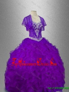 Best Selling Beaded Sweetheart Quinceanera Gowns in Purple
