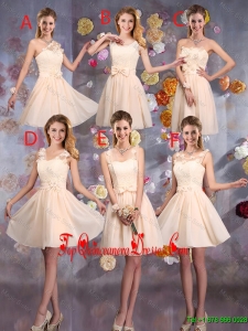 Delicate Champagne Dama Dresses with Hand Made Flowers