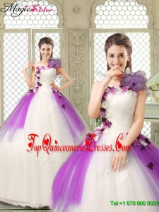2016 Spring Pretty Appliques and Ruffles Quinceanera Gowns in Multi Color