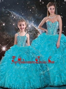 2016 Luxurious Ball Gown Princesita With Quinceanera Dresses with Beading in Baby Blue