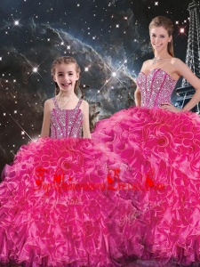 Luxurious Beading Princesita With Quinceanera Dresses in Hot Pink