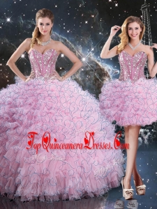 2016 Pretty Detachable Quinceanera Skirts with Beading and Ruffles