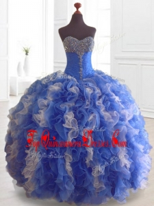 2016 Beading and Ruffles Multi Color Custom Made Quinceanera Dresses