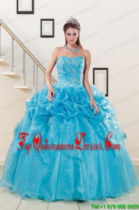 2015 Perfect Sweetheart Beading Quinceanera Dress in Aqua Blue
