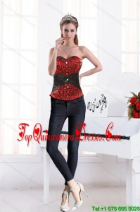2015 Multi-color Sweetheart Beading Corset With Appliques in High Quality