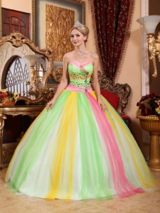 Embroidery Multi-color Quinceanera Dress Strapless