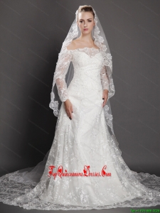 Royal Lace Appliques Tulle Bridal Veil