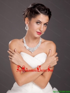Exquisite Crystal Alloy Jewelry Set Including Necklace And Earrings