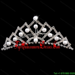 Lovely Tiara With Beaded and Imitation Pearl Decorate