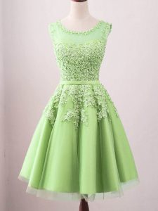 High End Lace Up Quinceanera Dama Dress Lace Sleeveless Knee Length