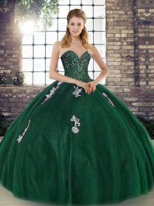 Sleeveless Lace Up Floor Length Beading and Appliques Quinceanera Dresses