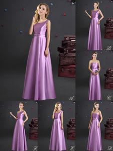 Elegant Lilac Square Zipper Bowknot Quinceanera Court Dresses Sleeveless