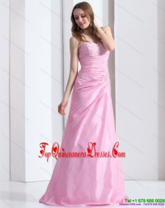 2015 Fashionable Baby Pink Sweetheart Damas Dress with Beading and Ruching