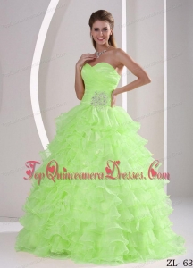 Ruffles Sweetheart Appliques and Ruch Quinceaners Gowns For Military Ball