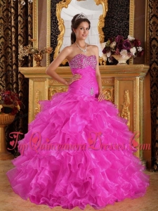Exclusive Ball Gown Sweetheart Floor-length Organza Beading Quinceanera Dress