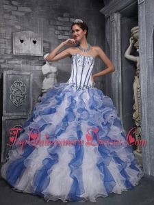 Sweet Ball Gown Sweetheart Taffeta and Organza Appliques Colorful Quinceanera Dress