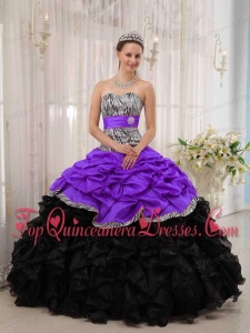 Brand New Purple and Black Ball Gown Sweetheart Floor-length Perfect Quinceanera Dress