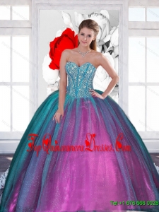 2015 Luxurious Sweetheart Quinceanera Dresses with Beading