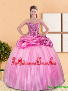 Fashionable Beading and Pick Ups Sweetheart Quinceanera Dresses for 2015 Spring