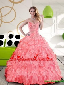 Luxurious Sweetheart 2015 Quinceanera Dress with Beading and Ruffles