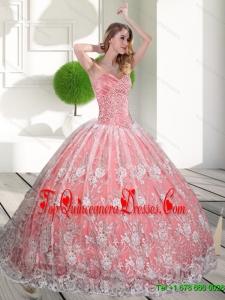 Luxurious Sweetheart 2015 Quinceanera Gown with Beading and Lace