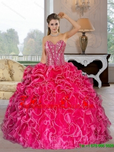 Perfect Sweetheart Ball Gown Quinceanera Dresses with Beading and Ruffles