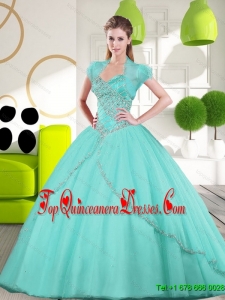 2015 New Style Sweetheart Ball Gown Quinceanera Gown with Appliques