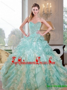 2015 New Style Sweetheart Dress for Quince with Beading and Ruffles