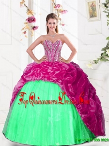 2015 New Style Sweetheart Quinceanera Gown with Beading and Pick Ups