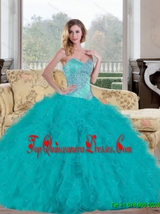 Exquisite 2015 Ball Gown Quinceanera Dress with Beading and Ruffles