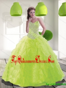 New Style Sweetheart Beading Quinceanera Dress in Spring Green