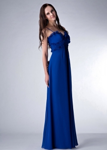 Royal Blue Chiffon Dama Dresses with Pretty Sweetheart Neckline