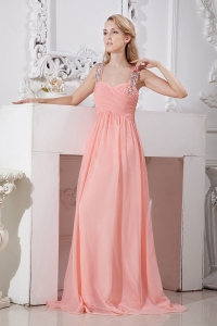 Watermelon Sweetheart Straps Beading Dama Dresses for Quinces