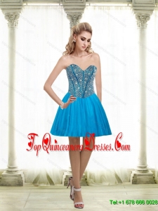 2015 Gorgeous A Line Sweetheart Dama Dress with Beading
