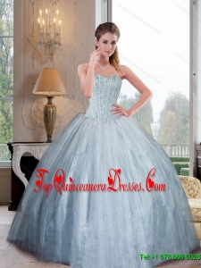 2015 Elegant Sweetheart Ball Gown Quinceanera Dresses with Beading