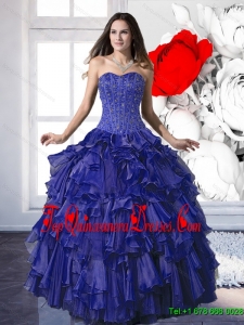 Puffy Beading and Ruffles Sweet 16 Gowns for 2015
