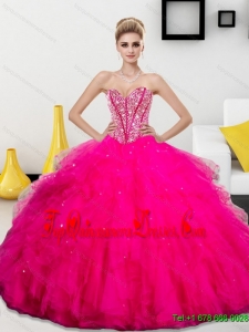 Unique Beading and Ruffles Sweetheart 2015 Quinceanera Dresses
