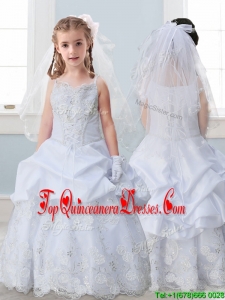 Best Spaghetti Straps New Arrival Kid Pageant Dresses with Lace and Pick Ups