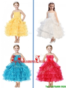 Romantic Spaghetti Straps Mini Quinceanera Dress with Beading and Ruffled Layers