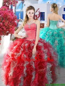 New Style Gorgeous Really Puffy Sweet 16 Dress with Beading and Ruffles