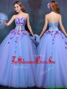 Wonderful Really Puffy A Line Quinceanera Dress with Appliques and Bowknot