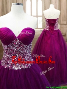 Custom Made Fashionable A Line Burgundy Sweet 16 Dress with Beading for Spring