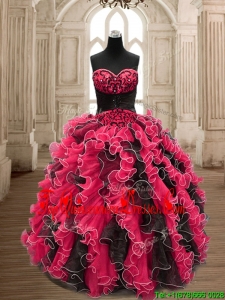 Custom Made Luxurious Backless Sweet 16 Dress with Beading and Ruffles